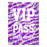 Glitz Zebra 'VIP PASS' invitation invitations