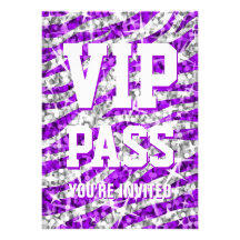 Glitz Zebra 'VIP PASS' invitation