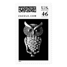 Glitzy Jewelled Metal Owl Postage