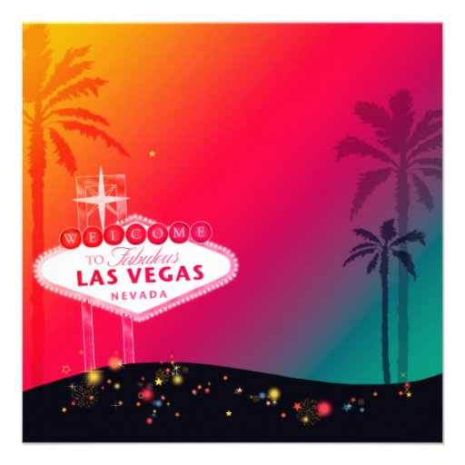 Glitzy Las Vegas Bridal Shower Invitations