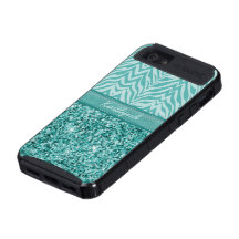 Glitzy Teal Zebra Covers For iPhone 5