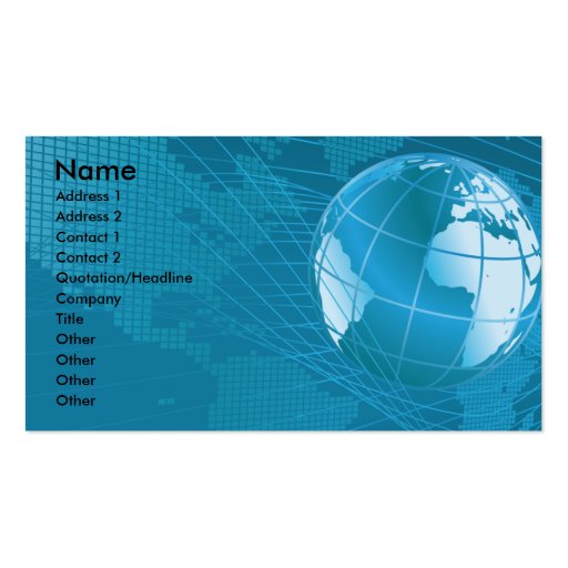 Global Business Business Card (front side)