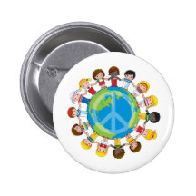 Global Children Pinback Button