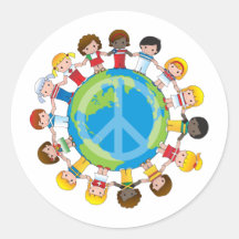 Global Children Round Sticker