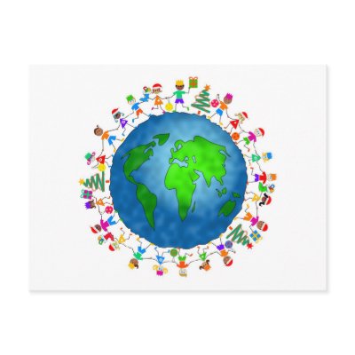 Global Christmas Kids postcards