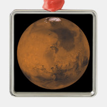 Global Color View of Mars Christmas Tree Ornament