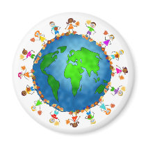 Global Fall Kids magnets by prawny Global Fall Kids magnets