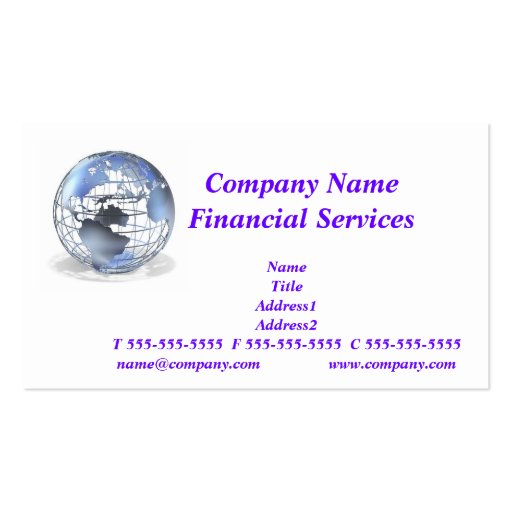 Global Financial Services Business Card (front side)
