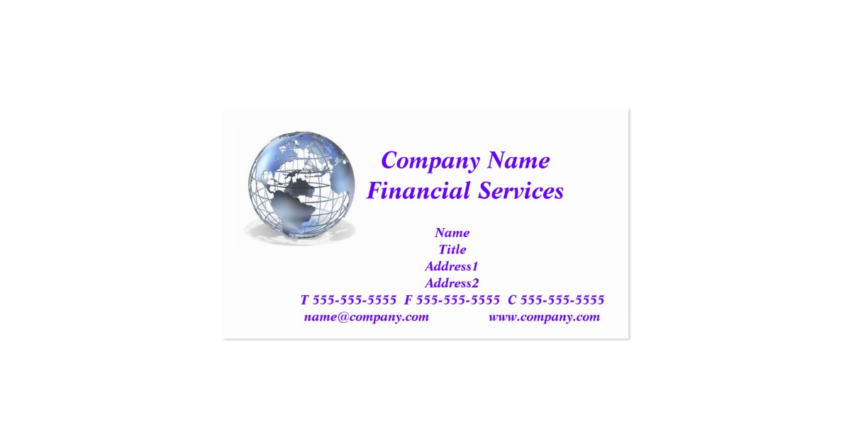 Global Financial Services Business Card Zazzle