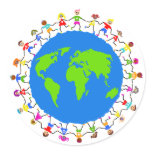 Global Kids Round Stickers