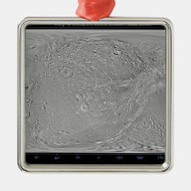 Global map of Saturn's moon Dione Christmas Ornaments