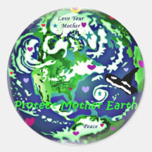 Global Peace protect mother earth sticker
