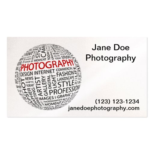 Global Photography Business Cards (front side)