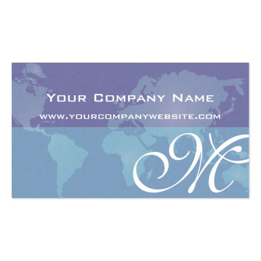Global Sales and Marketing Blue World Map Business Card Templates (back side)