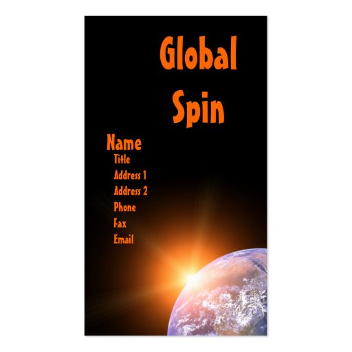 Global Spin Business Card (back side)