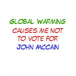 Global Warming , Causes me not to vote for, Joh... Tee Shirts