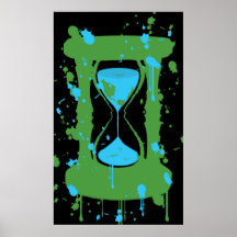 Global Warming Hourglass Poster