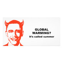 Global warming is called summer customized photo card
