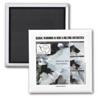 Global Warming Is Here And Melting Antarctica Refrigerator Magnets