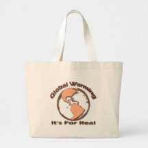 Global Warming Its For Real brown Canvas Bags