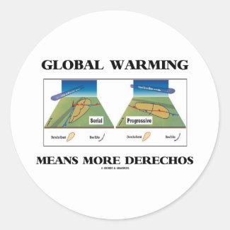 Global Warming Means More Derechos Round Sticker