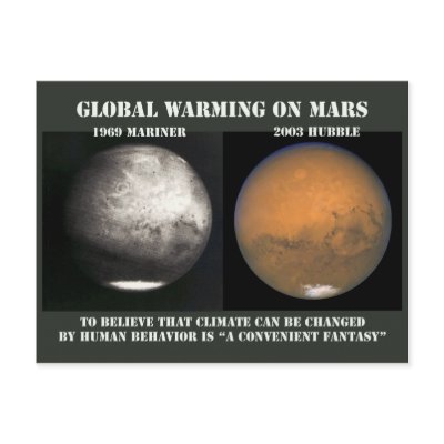 Global Warming ON MARS postcard by gregvan