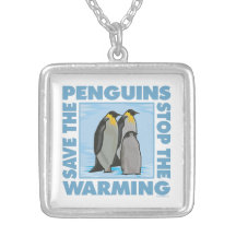 Global Warming, Penguins Personalized Necklace
