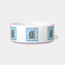 Global Warming, Penguins Pet Food Bowls