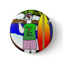 GLOBAL WARMING / POLAR BEARS OFFICIAL MASCOT buttons