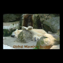 Global Warming Sucks Polar Bear Poster posters by alyciakeating Global Warming Sucks Polar Bear Poster posters