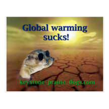 Global warming sucks post card