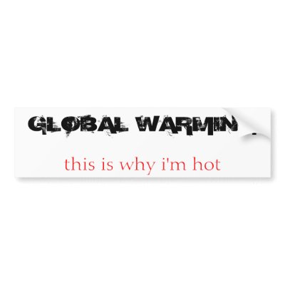 GLOBAL WARMING, this is why i'm hot Bumper Sticker by sarahmarie23