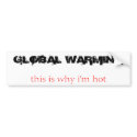 GLOBAL WARMING, this is why i'm hot Bumper Sticker