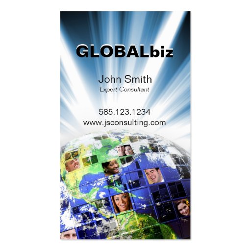Global Worldwide Network of People Business Card Template