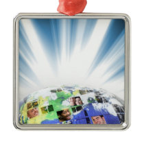 Global Worldwide Network of People Ornaments