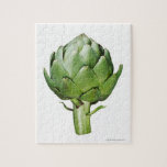 Globe Artichoke on White Background Cut Out Jigsaw Puzzle