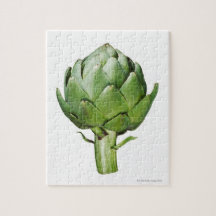 Globe Artichoke on White Background Cut Out Jigsaw Puzzle
