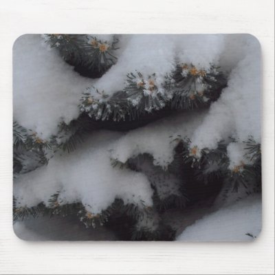 Globe blue spruce winter mouse pad by Lisachromis