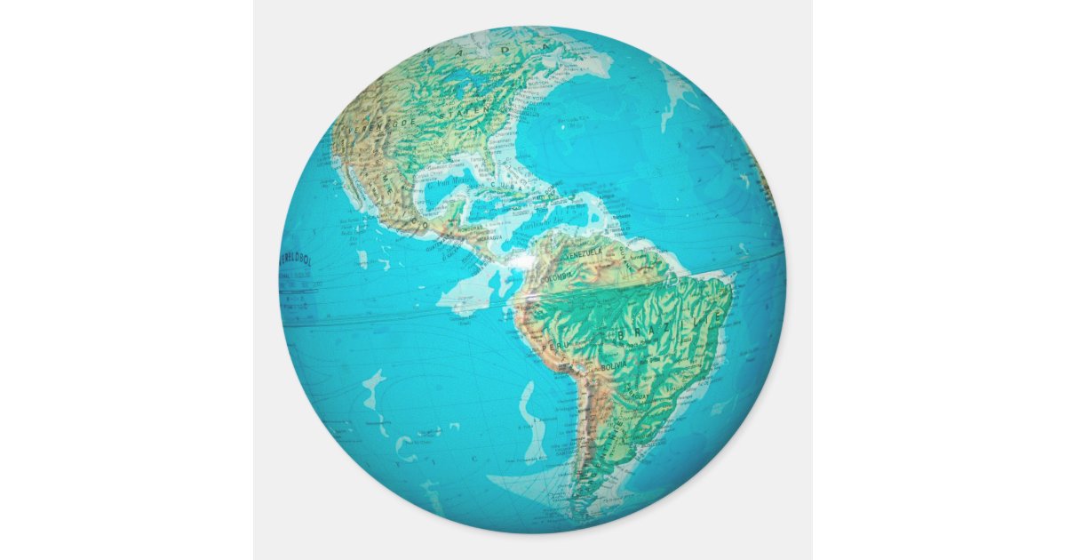 Globe Classic Round Sticker Zazzle