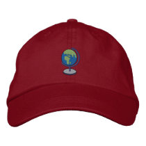 Globe embroidered hats