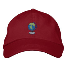 Globe Embroidered Baseball Cap