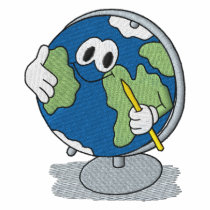 Globe embroidered shirts
