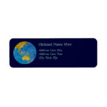 Globe Facing Australia and Asia Custom Return Address Labels