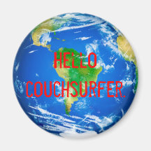 Globe good2, Hello couchsurfer. Refrigerator Magnets
