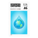 Globe In waterdrop postage