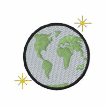 Globe with stars embroidered shirts