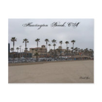 Gloomy day at Huntington Beach postcards