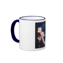 Gloria Swanson Peacock Blue Ring Mug by rudyfest Gloria Swanson Peacock Blue Ring Mug