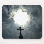 Glorious Gothic cross with sun break mousepad