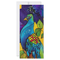 Glorious Peacock Art Invitation Card rack cards